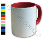 Чашка с цветной серединкой и цветной ручкой