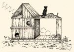 домик для кошек деревянный