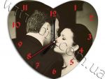 Часы настенные в форме сердца с нанесением фотографии в стиле шестидесятых